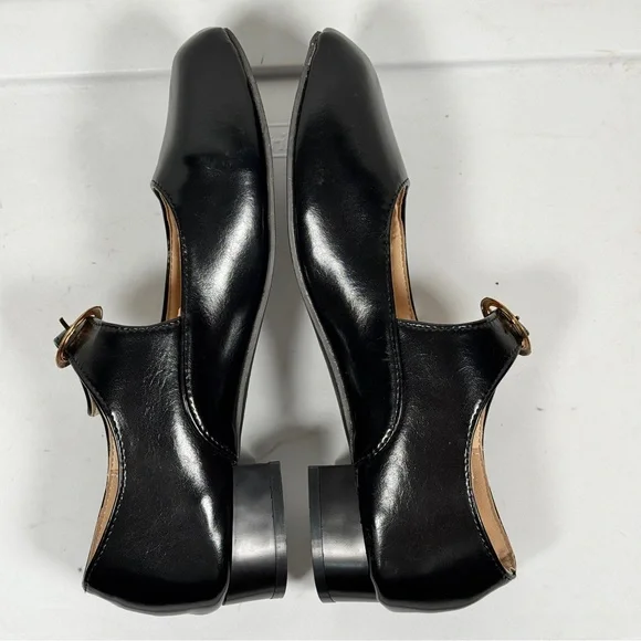 Black Faux Leather Mary Janes Retro Buckle Shoes Dance Costume Classic 42/US 10 - Picture 5 of 8